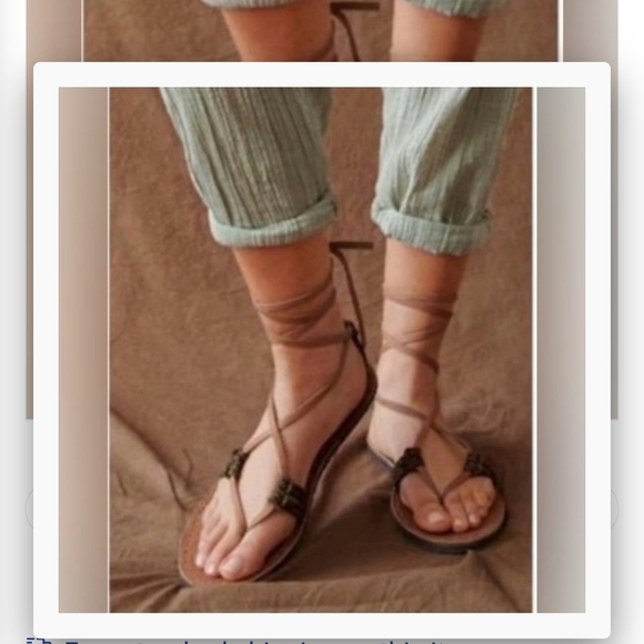 Brown Gladiator Leather Sandals Free People - Picture 1 of 6